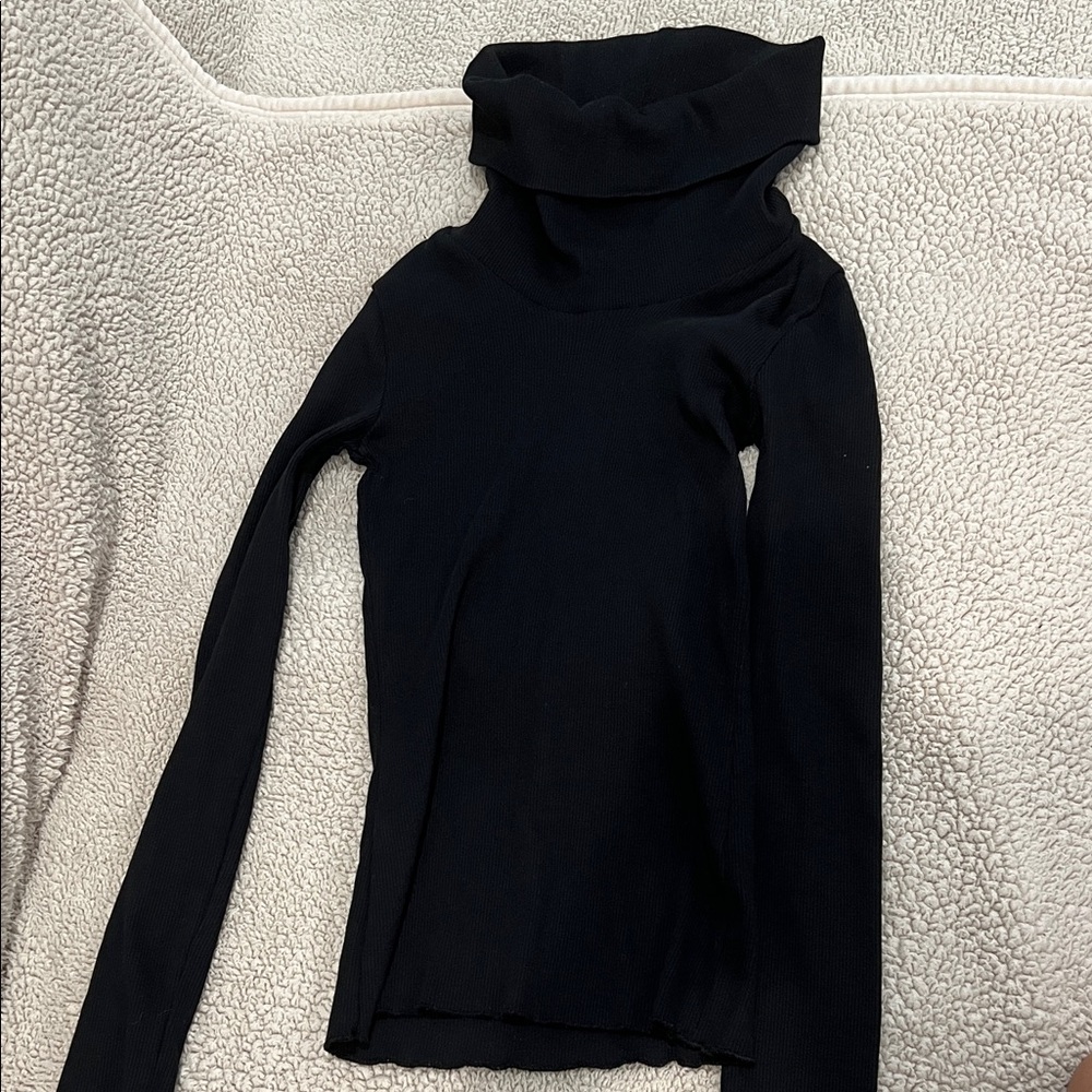 Zara Black Knit Top with Label Detail